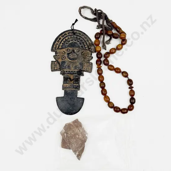 Small Qty of Assorted Including Small Dig site Remnants Icon and Rosary Beads