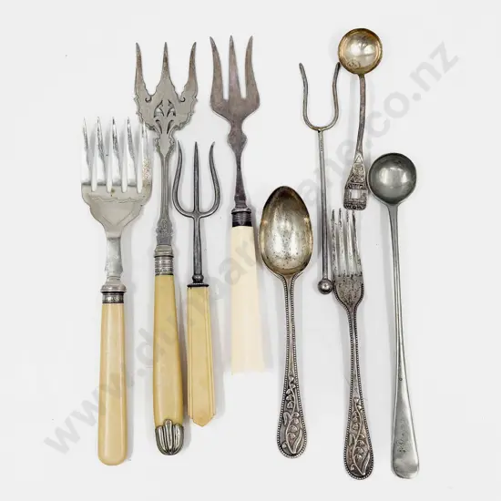 Qty of Assorted Bone Handled Cutlery with S/S Spoon Etc