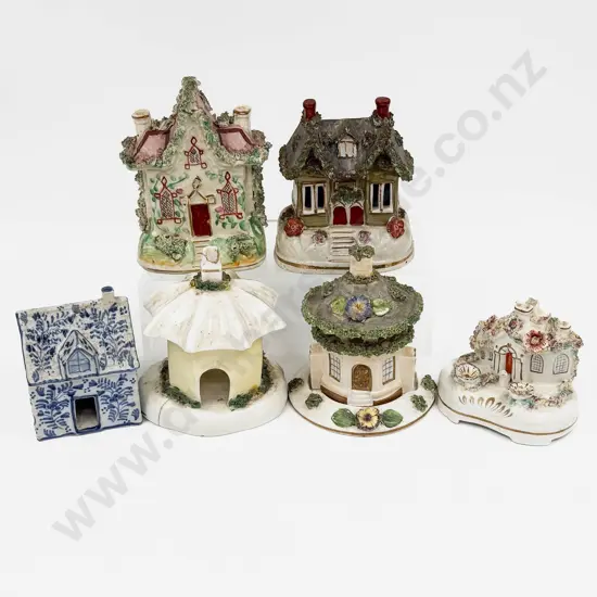 Six Staffordshire Pastille Cottages