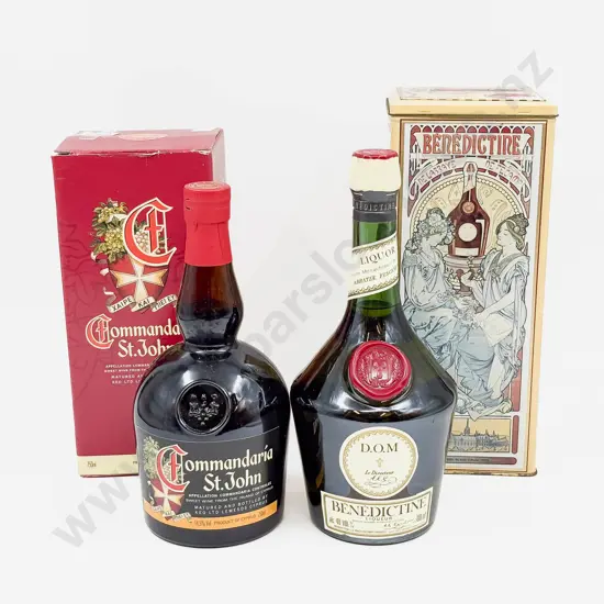 Boxed Bottle of Benedictine Together With A Boxed Bottle of Sweet Wine