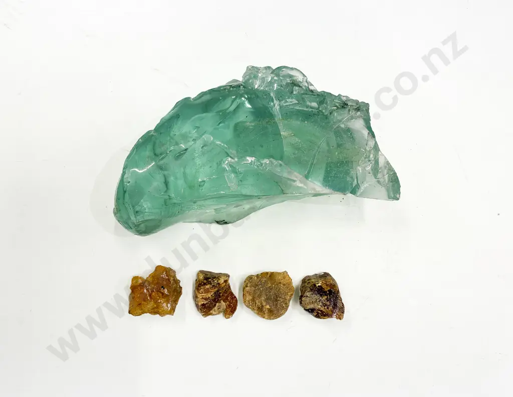 Large Slab of Sea glass Together with Small Quantity of Kauri Gum Image 1++