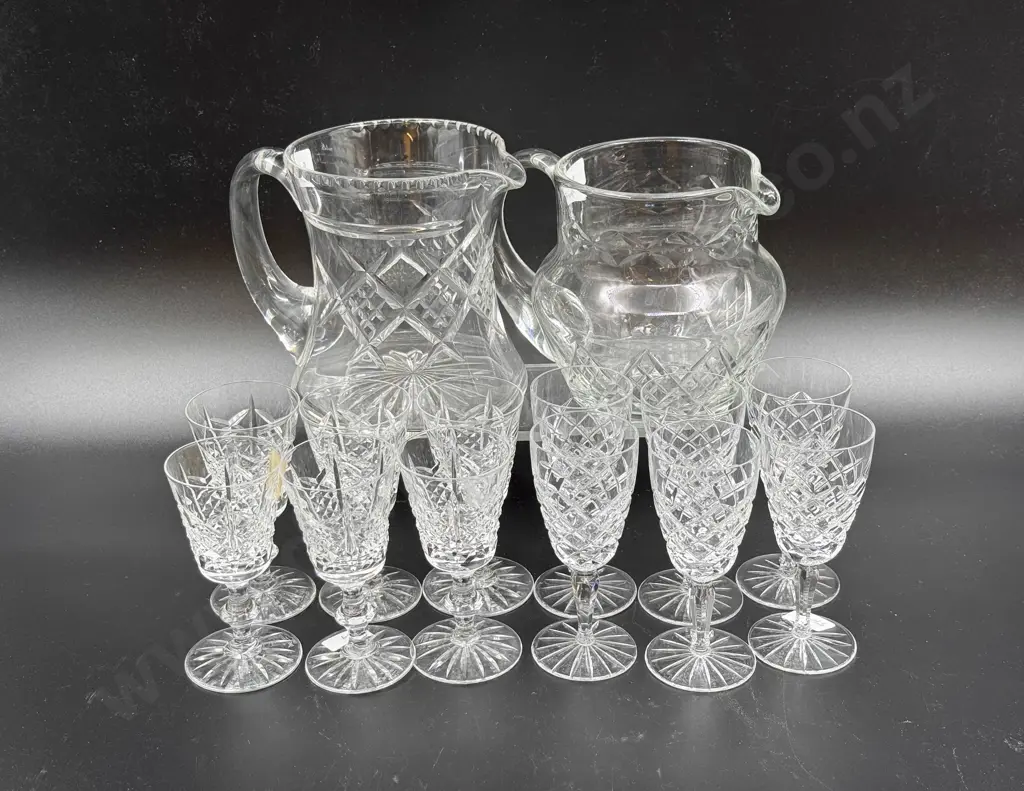 Two Crystal Jugs and Assorted Glass ware Image 1++