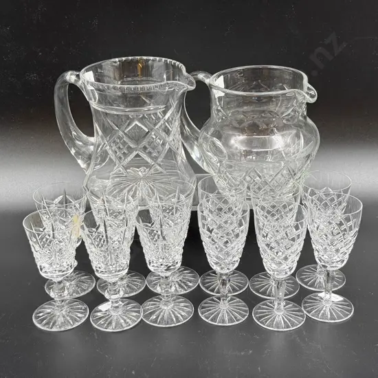 Two Crystal Jugs and Assorted Glass ware