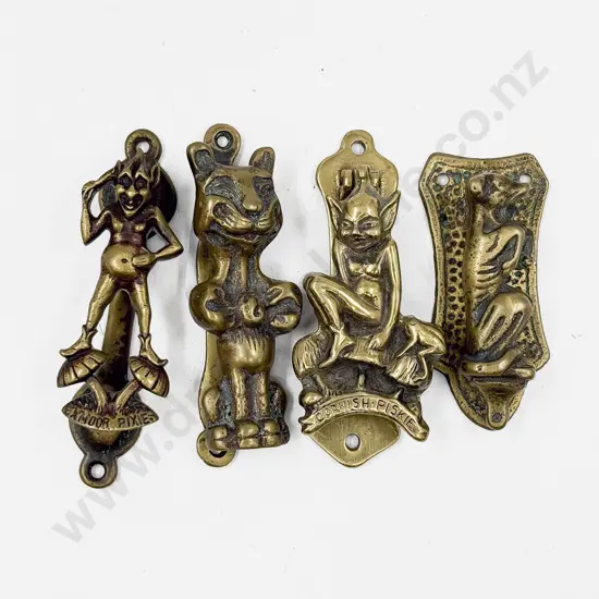 Four Small Vintage Brass Door Knockers