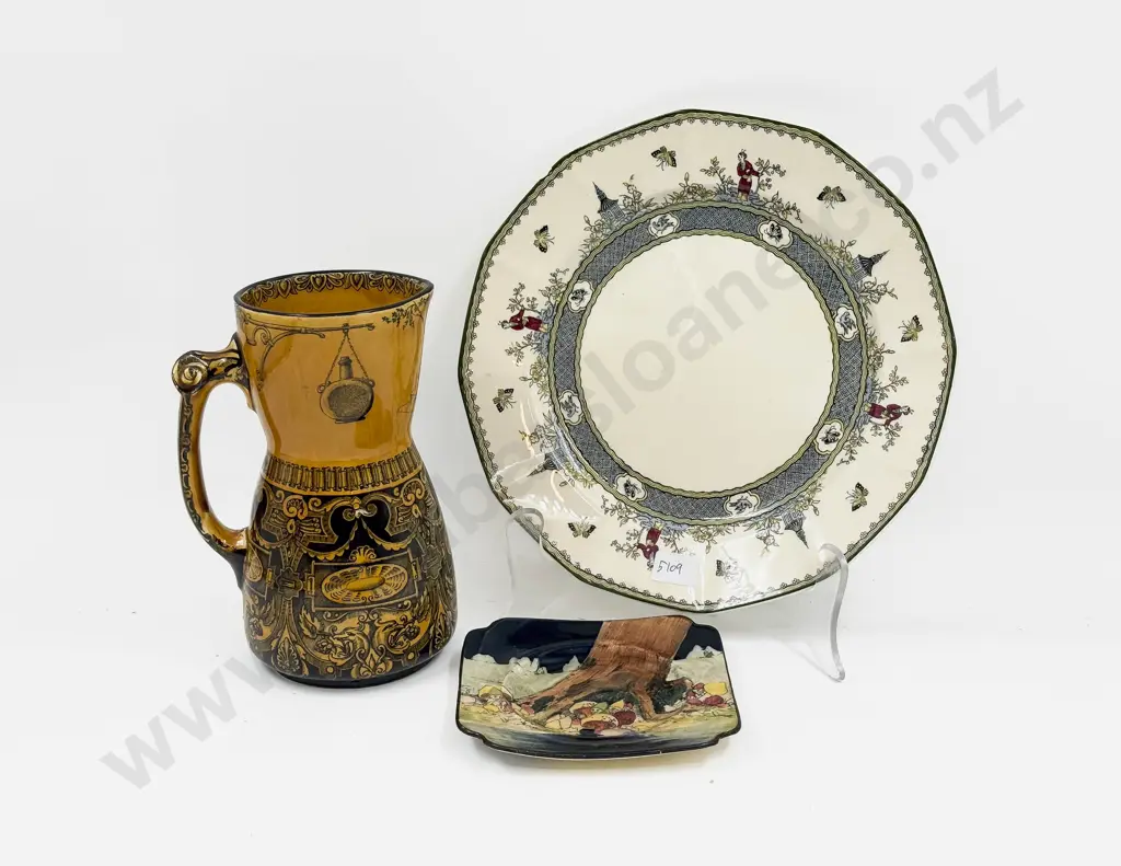 Dolton Burslem Jacobean Jug and Two Pieces of RD Image 1++