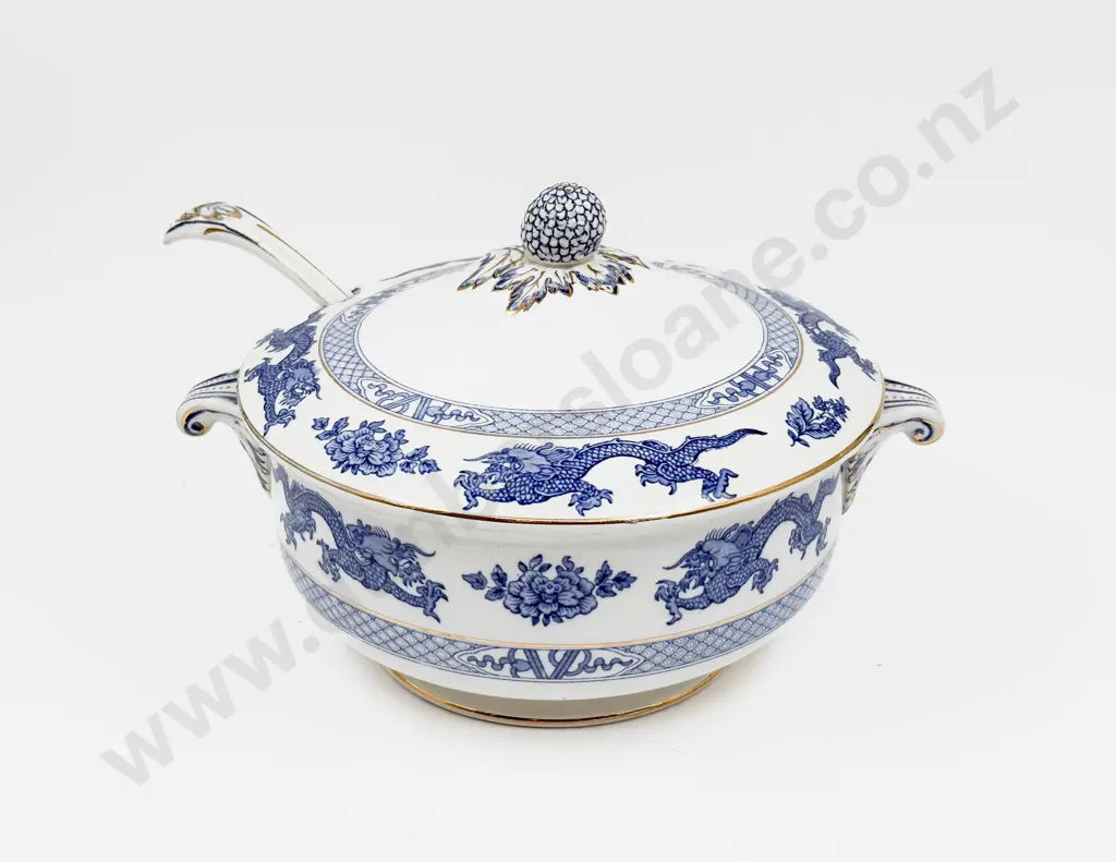 Booths Blue and White Soup Tureen and Ladle Image 1++