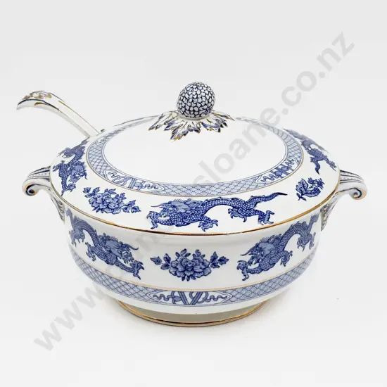 Booths Blue and White Soup Tureen and Ladle