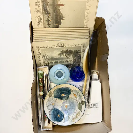Boxed Qty of Assorted Including Placemats Vanity Mirrors Etc
