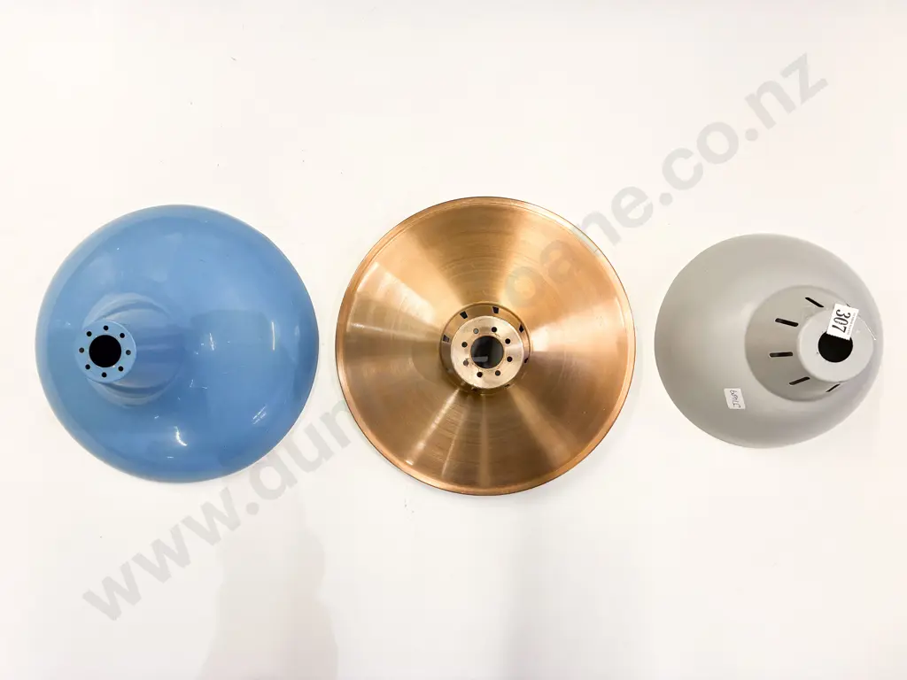 Three Assorted Metal Light Shades Image 1++
