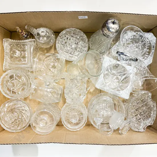Box Qty of Assorted Crystal and Glass Ware