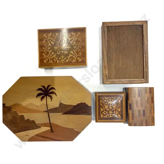 Qty of Assorted Inlaid and Other Trinkets Boxes