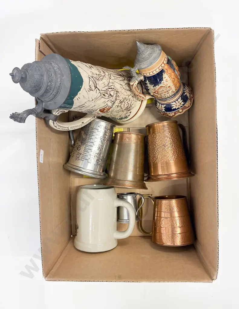 Box Qty of Assorted Steins and Tankards Image 1++