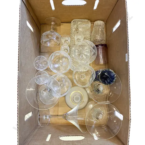 Box Qty of Assorted Crystal and Glass Ware