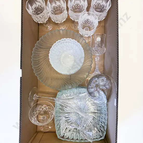 Box Qty of Assorted Crystal and Glass Ware