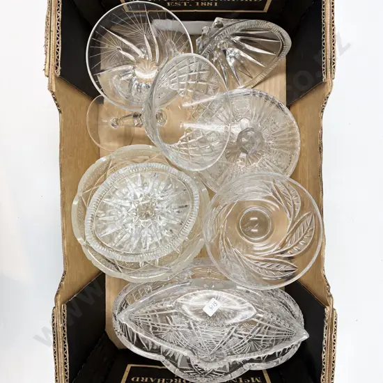 Box Qty of Assorted Crystal Glass Ware