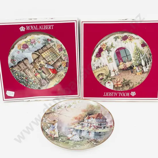 Two Boxed Royal Albert Christmas Plates and Other Comm. Plate