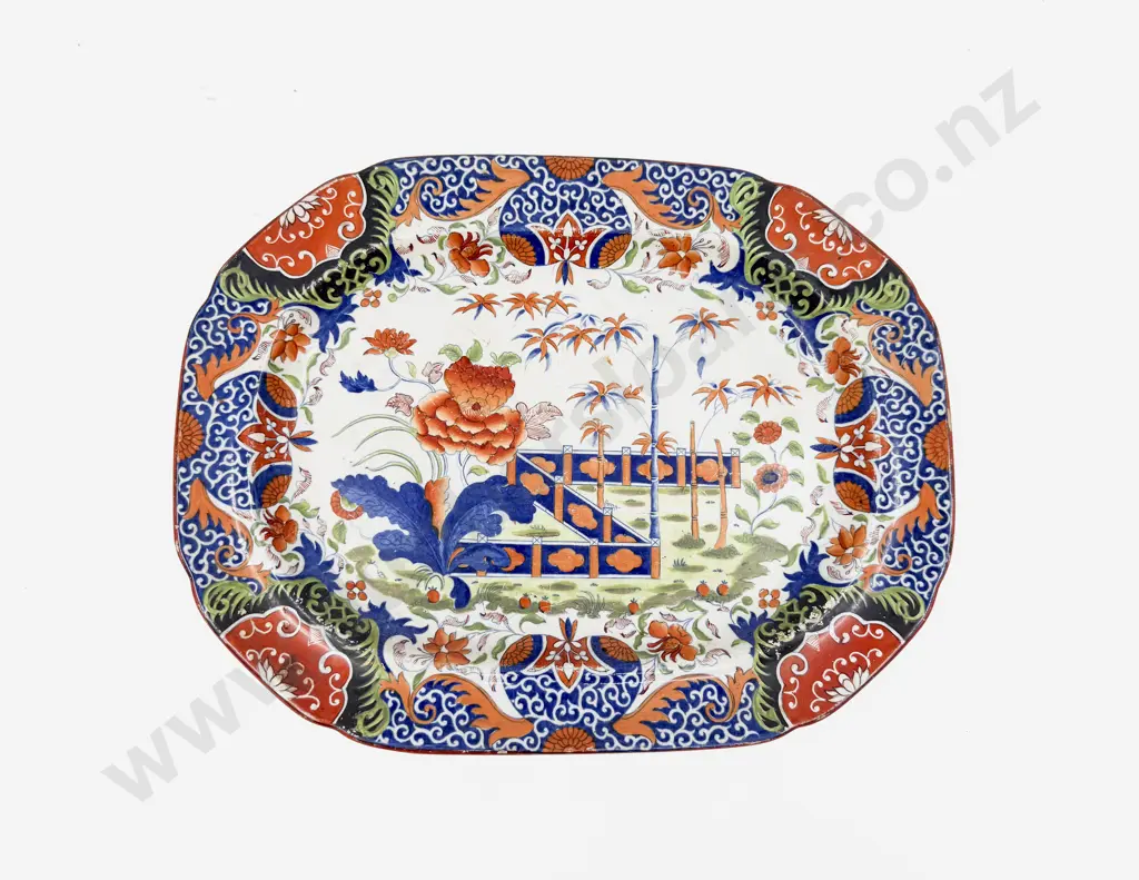Small Victorian Imari Pattern Ashet Image 1++