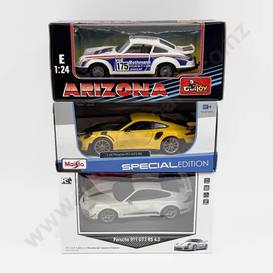 Three Boxed 1:24 Scale  Porsche Models