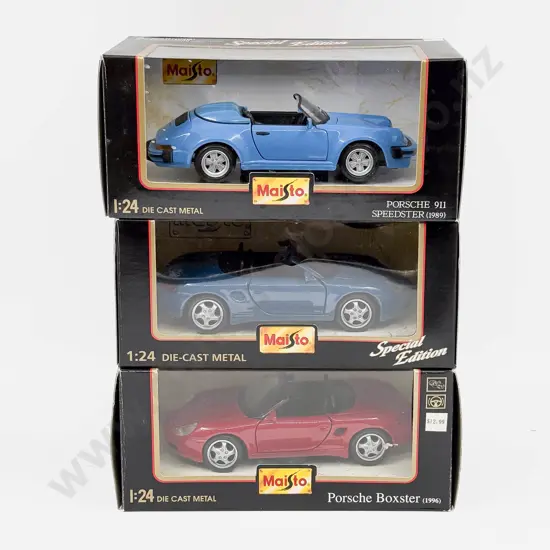 Three Boxed Maisto 1:24 Scale  Porsche Models