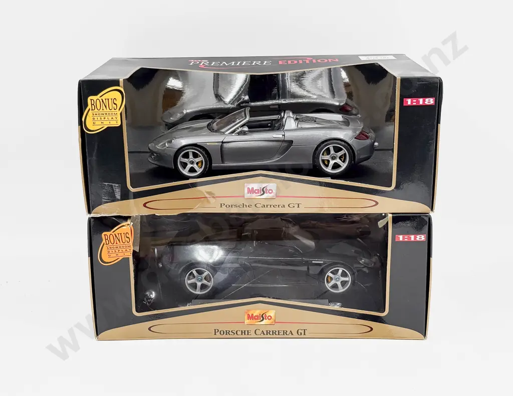 Two Maisto Porsche Carrera GT 1:18 Scale Models Image 1++