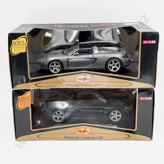 Two Maisto Porsche Carrera GT 1:18 Scale Models
