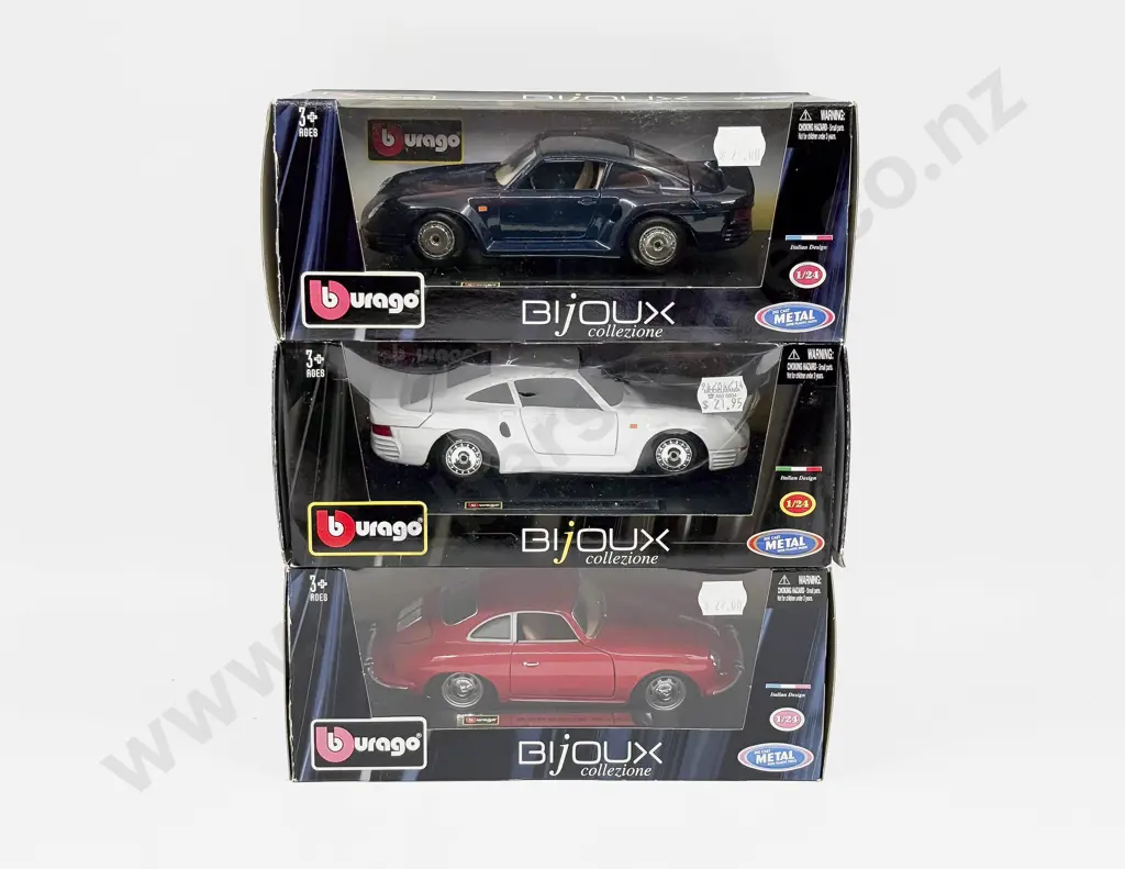 Three Boxed Burago 1:24 Porsche Models Image 1++
