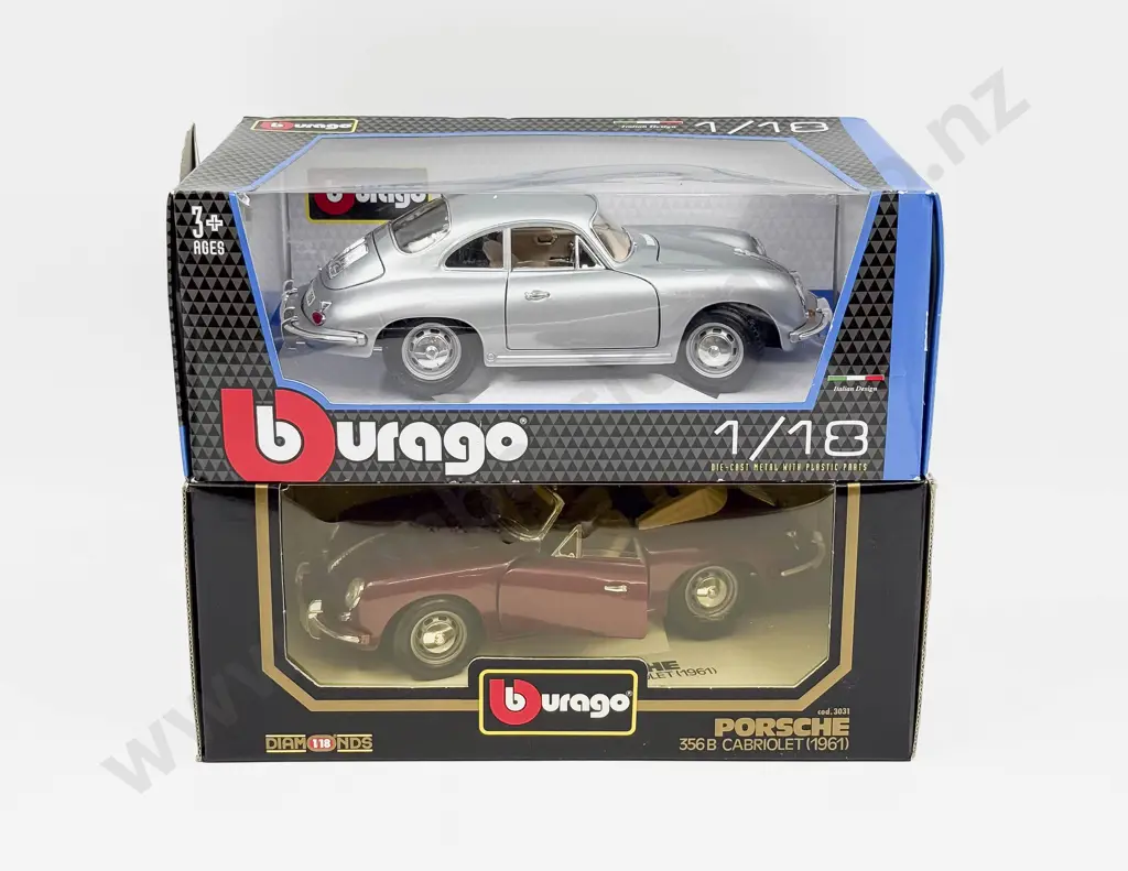 Two Boxed Burago 1:18 Porsche Models Image 1++