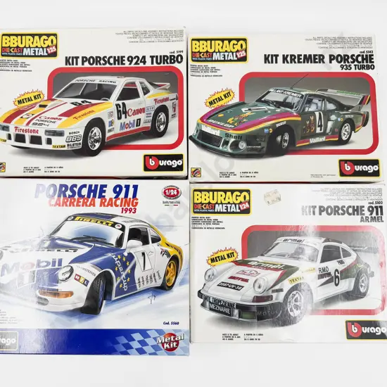 Four Burago Completed Kit Porsche Models
