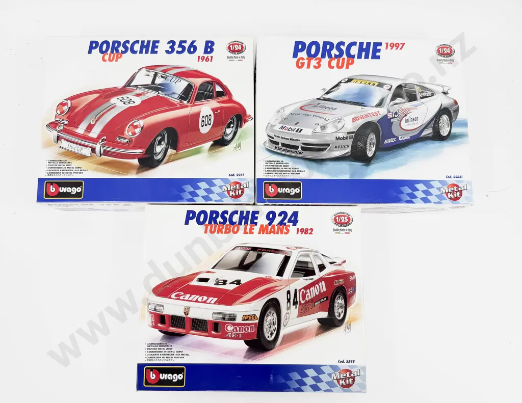 Three Burago Completed Metal Kit Porsche Models Image 1++