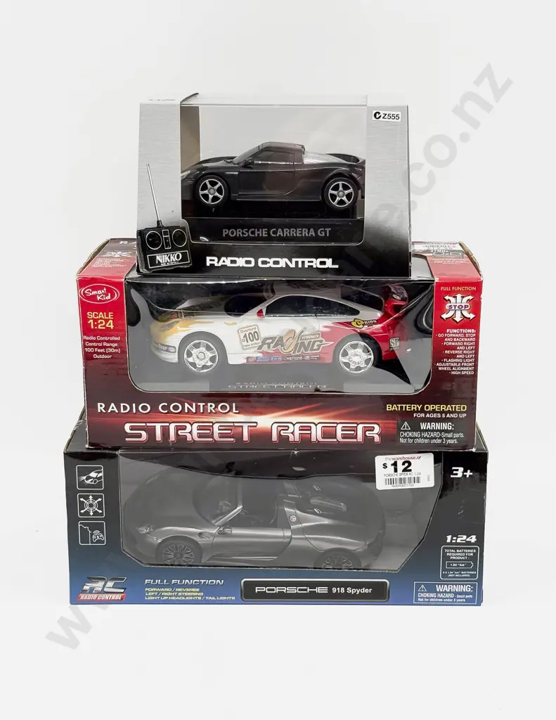 Two Boxed Radio Control1:24 Scale Porsche Models and One Nikko 1:32 Scale Porsche Model Image 1++