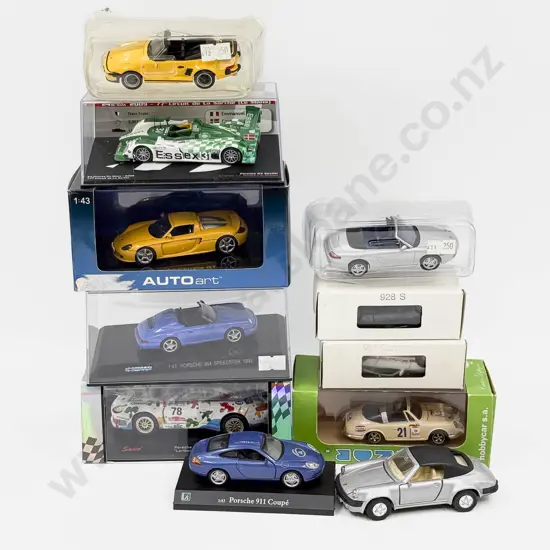 Eleven Boxed and Unboxed Mixed Manufacture Porsche Models