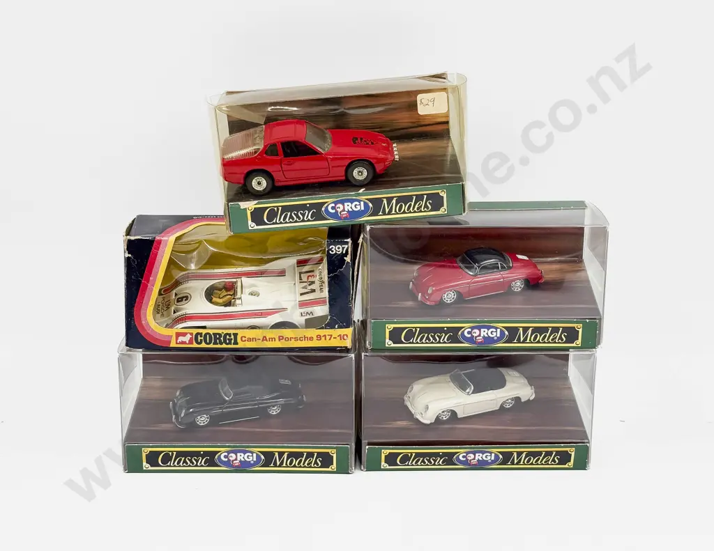 Five Boxed Corgi Porsche Models Image 1++