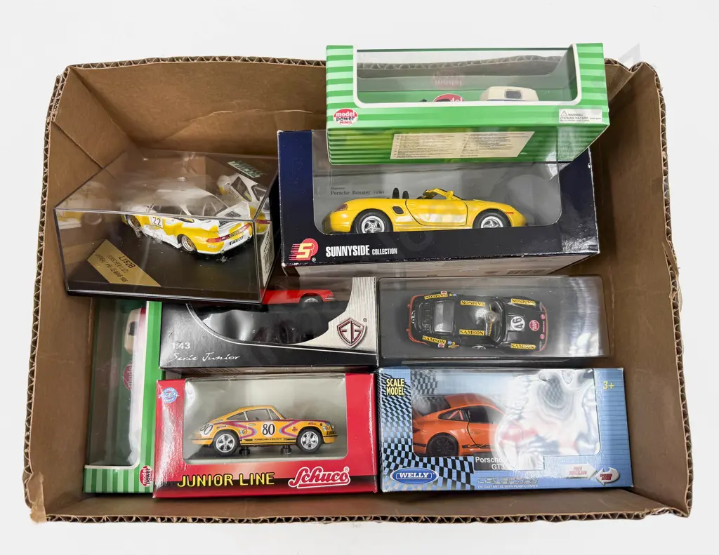 Eight Boxed Mixed Manufacture Porsche Models Image 1++