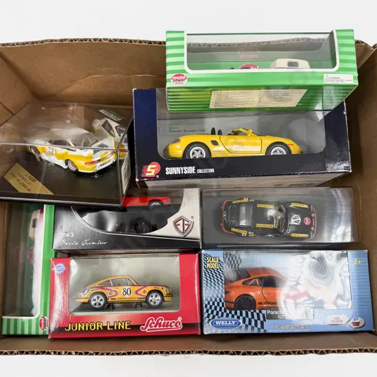 Eight Boxed Mixed Manufacture Porsche Models