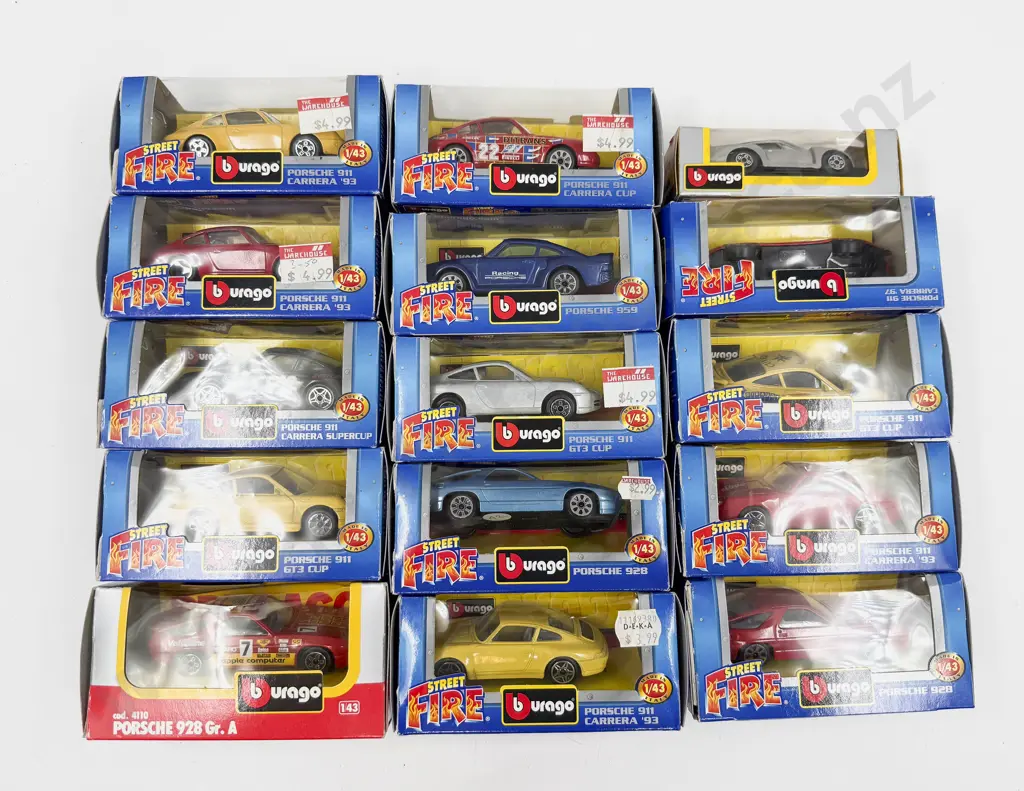 Fifteen Boxed Burago 1:43 Scale Porsche Models Image 1++