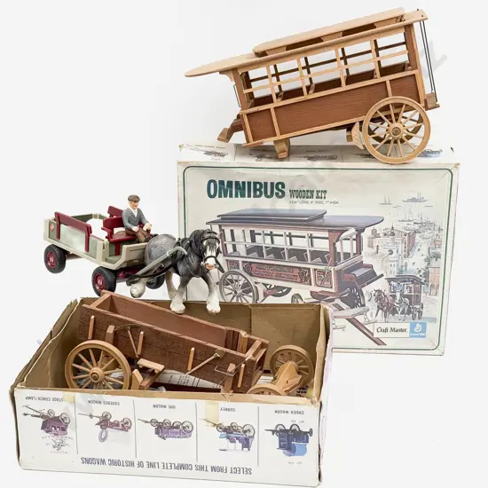 Two Completed Kit Wagon Models and Other