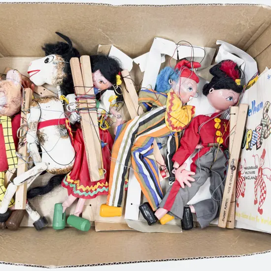 Five Vintage Pelham Puppets Inc. Rupert The Bear