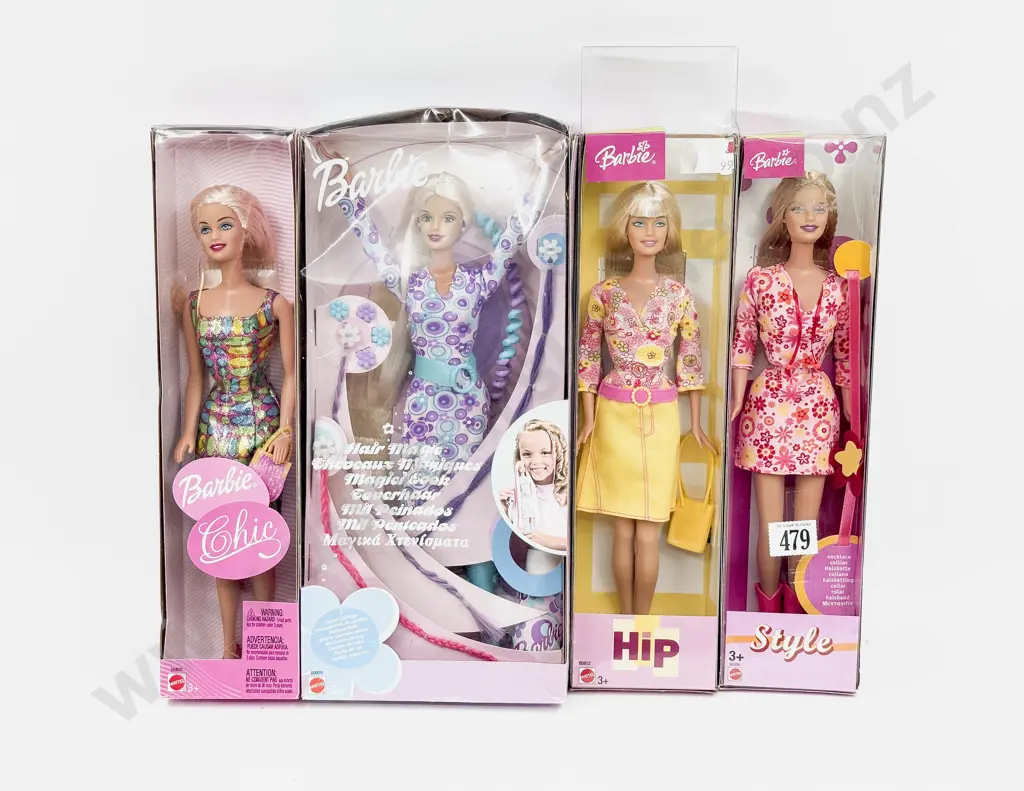 Boxed Pair Magic Barbie and Three Pink Boxed Image 1++