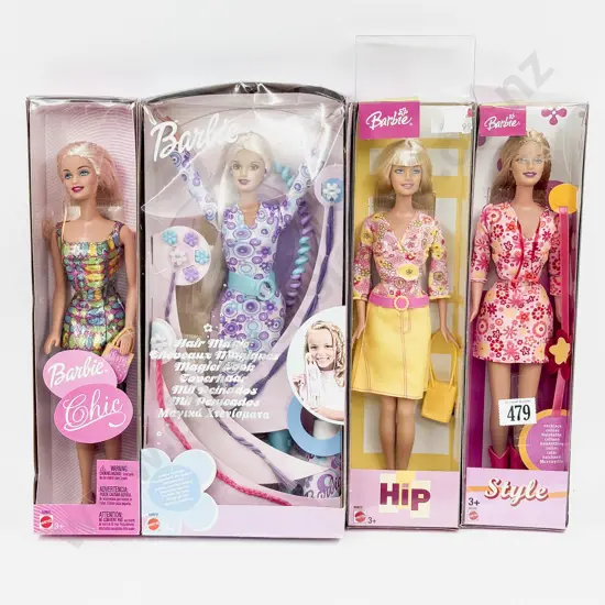 Boxed Pair Magic Barbie and Three Pink Boxed