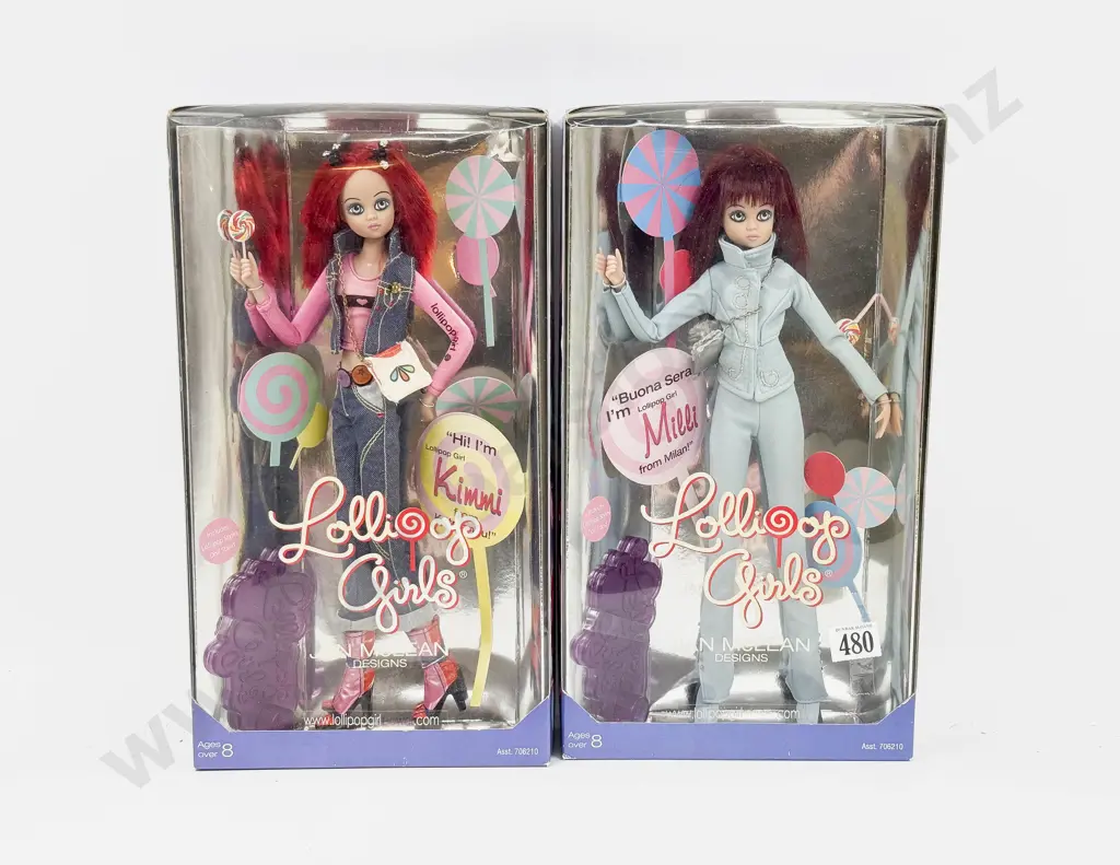 Four Boxed Jan McLean Lollipop Dolls Image 1++