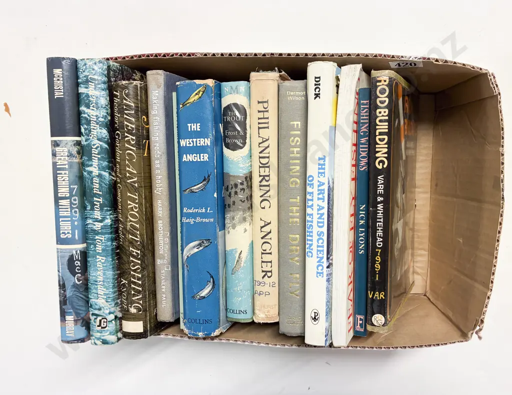 Box of Assorted Fishing Reference Books Image 1++