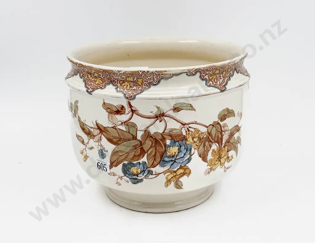 Burslam Pottery Co. Floral Jardinière Image 1++