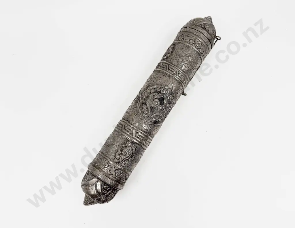Chinese Metal Scroll Holder Image 1++