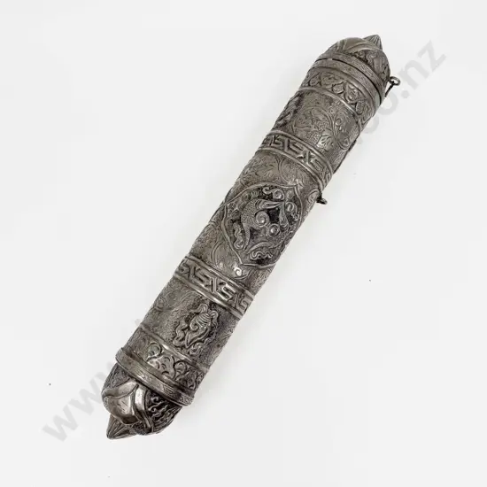 Chinese Metal Scroll Holder