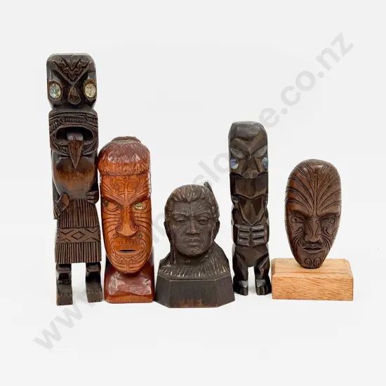 Five Assorted Carved Figures and Ornaments