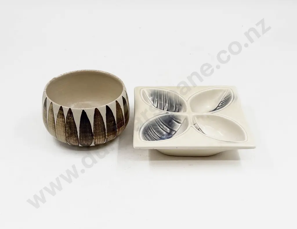 Hamner Pottery Bowl and NZ Studio Pottery Dish Image 1++