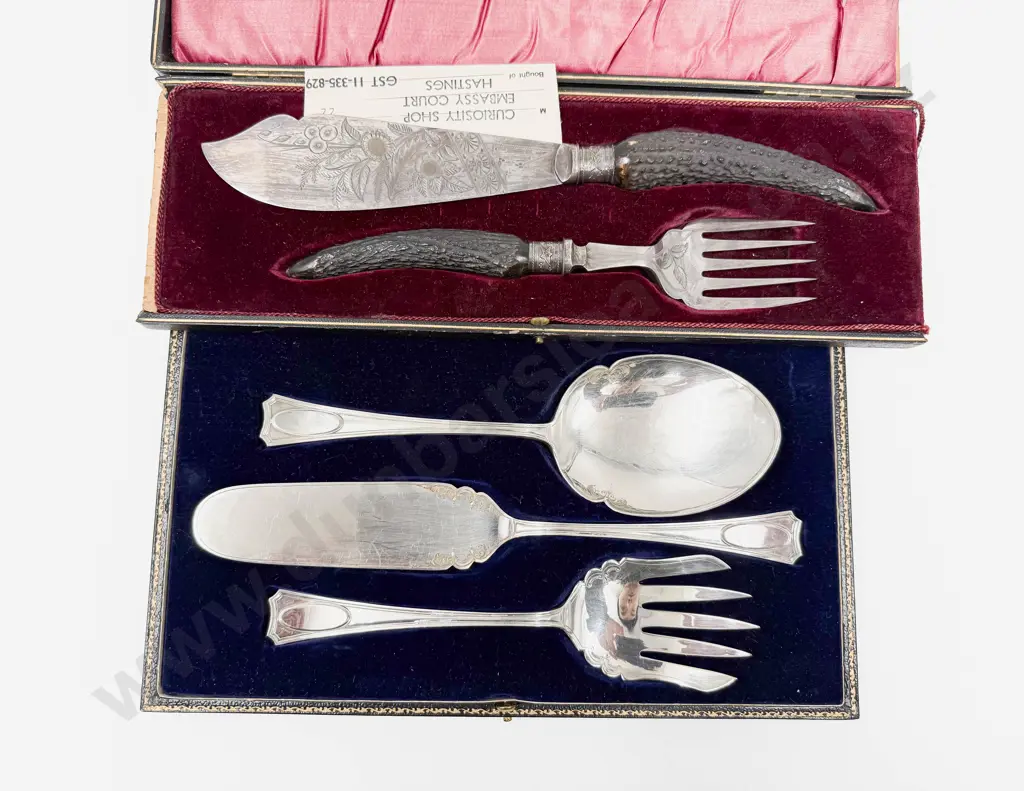 Horn Handled Fish Service Image 1++