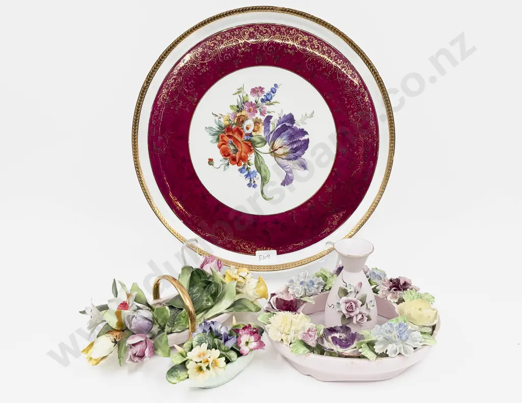 Qty of Assorted Floral China Ornaments Etc Image 1++