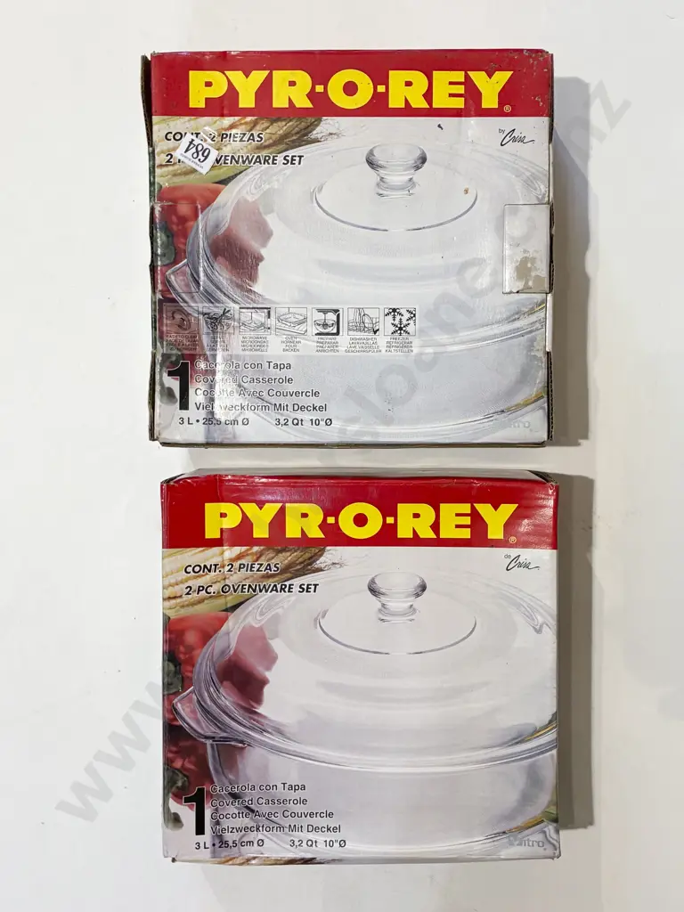 Two Boxed Glass Oven Dishes Image 1++