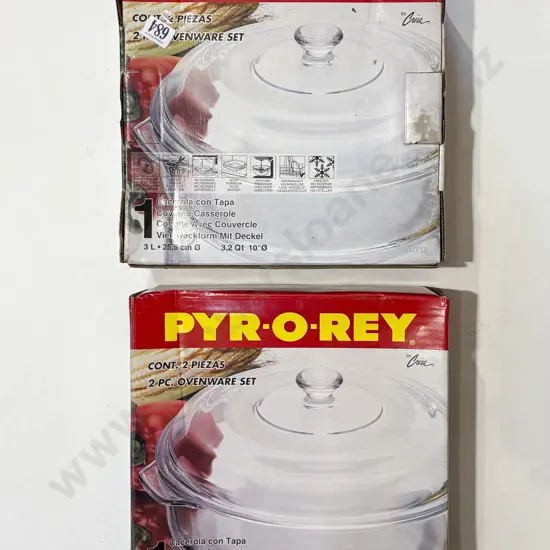 Two Boxed Glass Oven Dishes